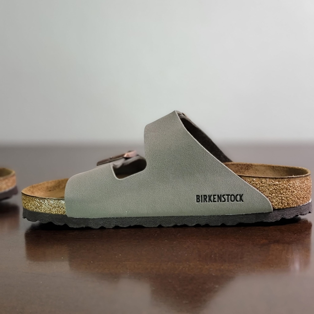 Birkenstock Arizona Women's Sandals Slides Shoes 38 US 7 7.5 Stone Suede Leather - Picture 9 of 12